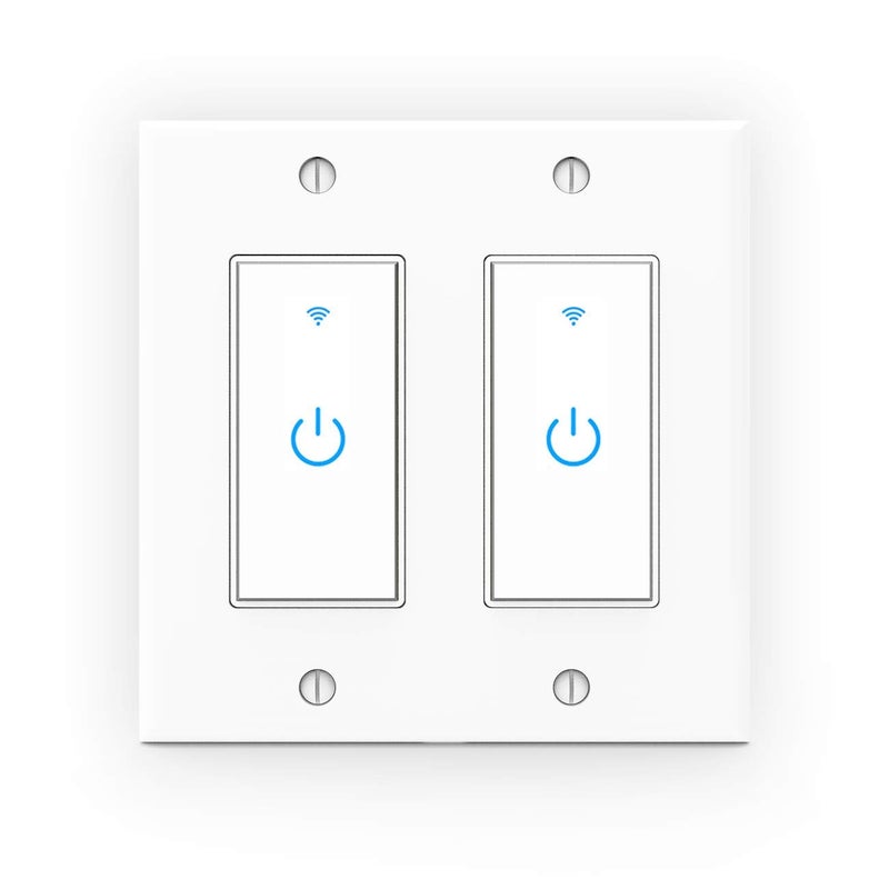 Lesim WiFi Light Smart Switch 2 Gang Touch Wall - Compatible With Alexa Google Assistant and IFTTT - Image 1